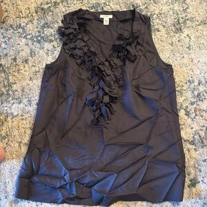 J. CREW Charcoal Palmera Ruffle Cami Top S EUC
